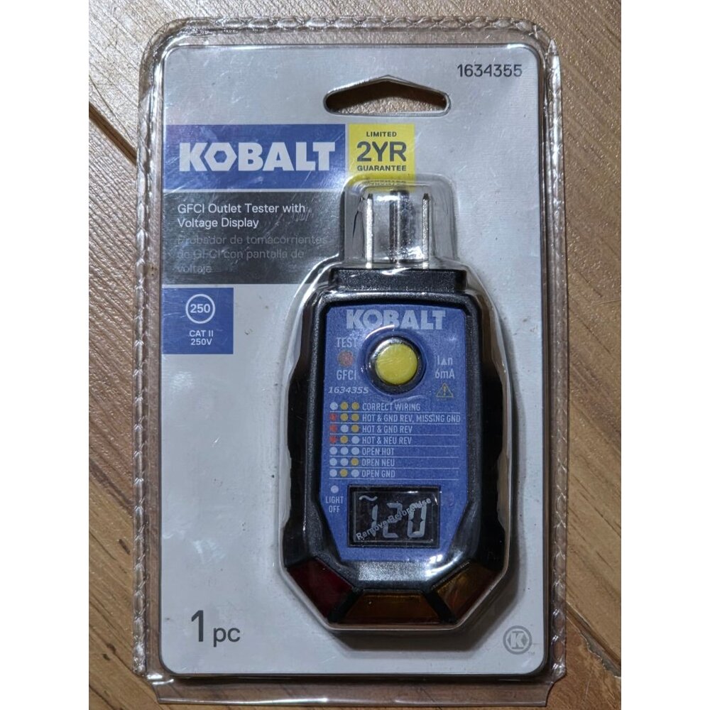 Kobalt GFCI Outlet Tester With Viltage Display New